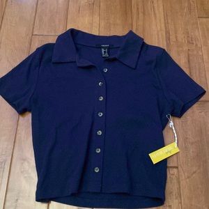Forever 21 Cropped Button up Tee